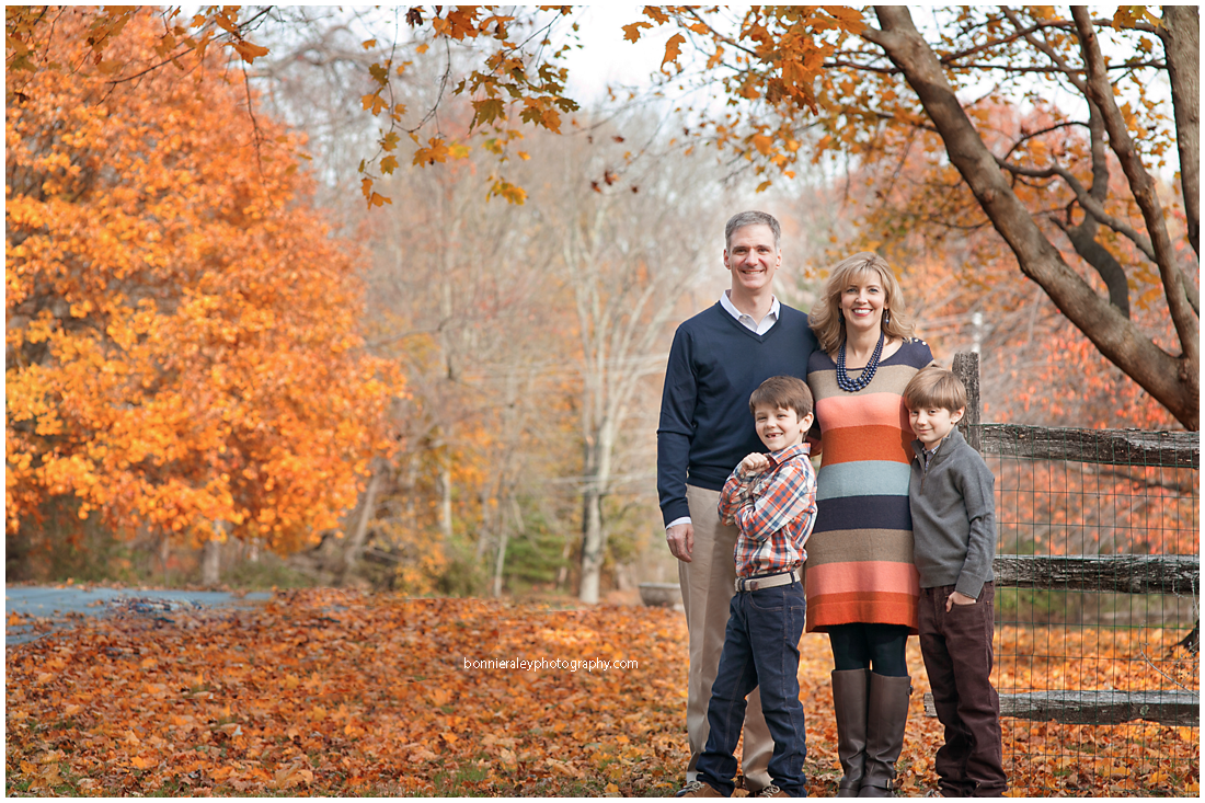 fall family portrait gorgeous yellow and orange leaves