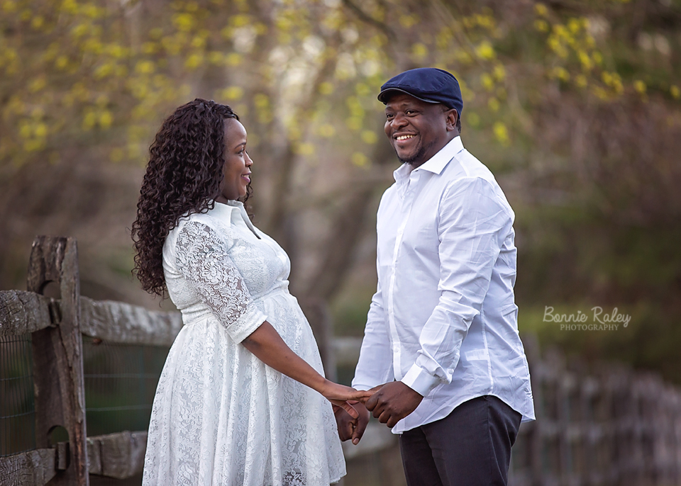 gorgeous spring maternity session and couple by spring blooming tree