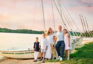 Chester springs family photographer with dog